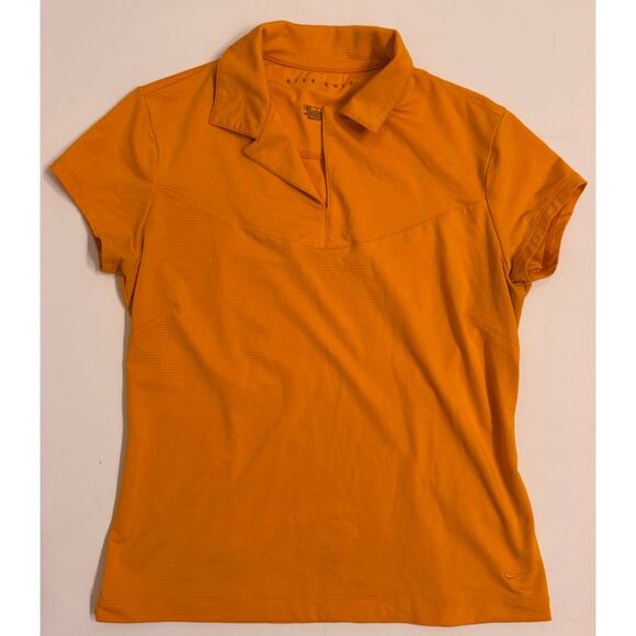 Women's Nike Golf Dri-Fit Polo Orange Size S V Neck Lightweight - Picture 1 of 5